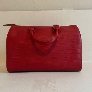 Louis Vuitton Red Epi Leather Speedy 25